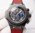 Best Copy Hublot Big Bang Unico Perpetual Calendar Black Steel Case Red Rubber Band